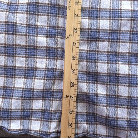 Orvis Luxury Flannel Shirt Large Blue Check Long Sleeve Button Down Cotton - Picture 6 of 8